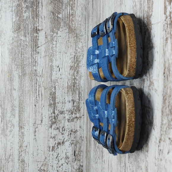 🟦Sz 37 Like New Birkenstock Blue Triple Strap Slide Sandal - Picture 8 of 16